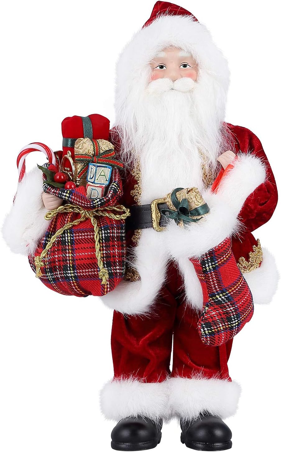 Christmas Santa Claus,12" Santa Claus Christmas Ornaments Decorations Traditional Standing Father Christmas Santa Claus Figure Xmas Decoration