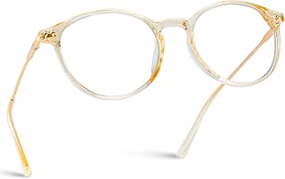 WearMe Pro - Trendy Crystal Round Retro Blue Light Glasses for Women and Men