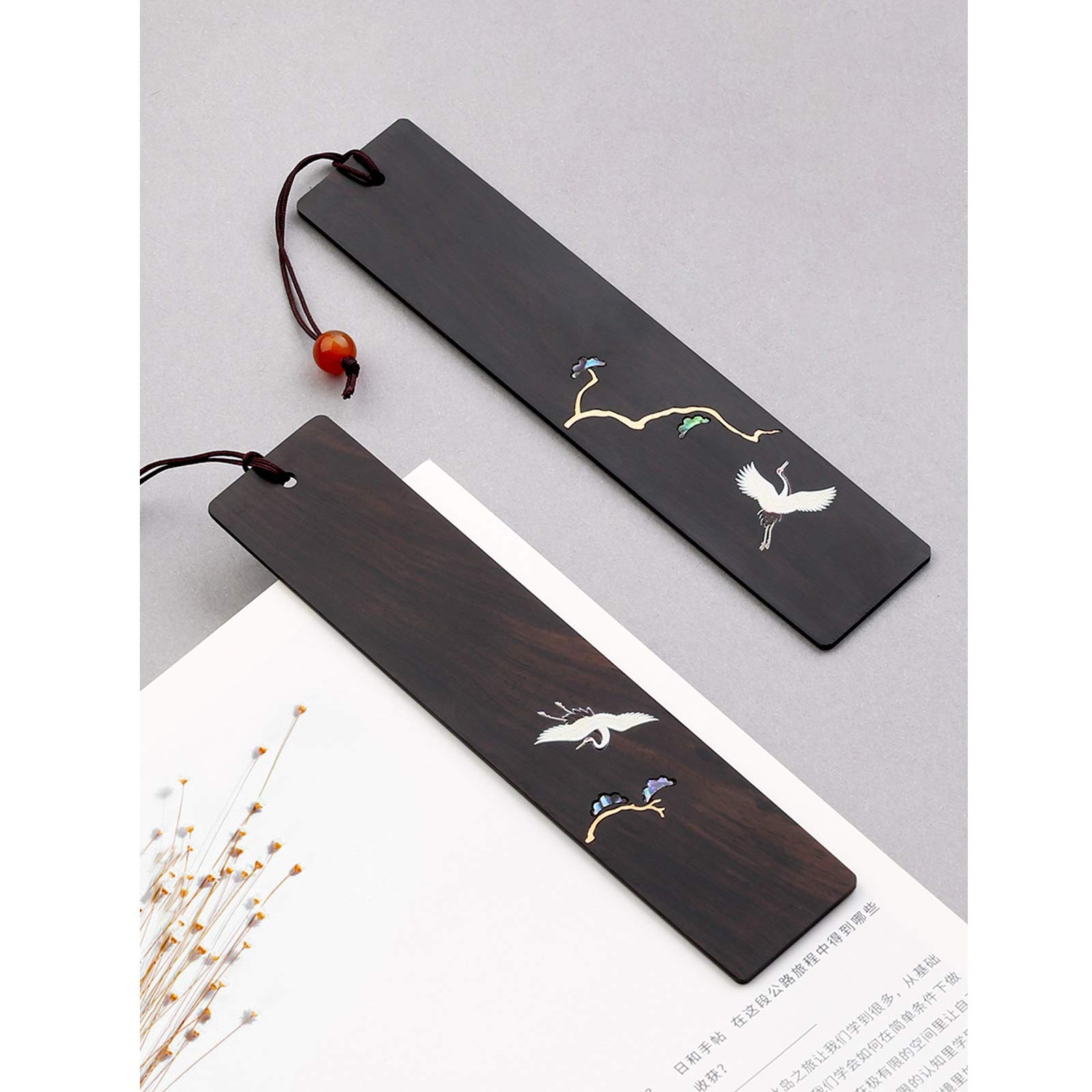 Lesezeichen Handgefertigte Holz-Lesezeichen-Geschenk-Box Set, vorzügliche Lila Sandelholz Massivholz-Lesezeichen, ist EIN einzigartiges Geschenk for Lehrer, Studenten Buch Markierungen