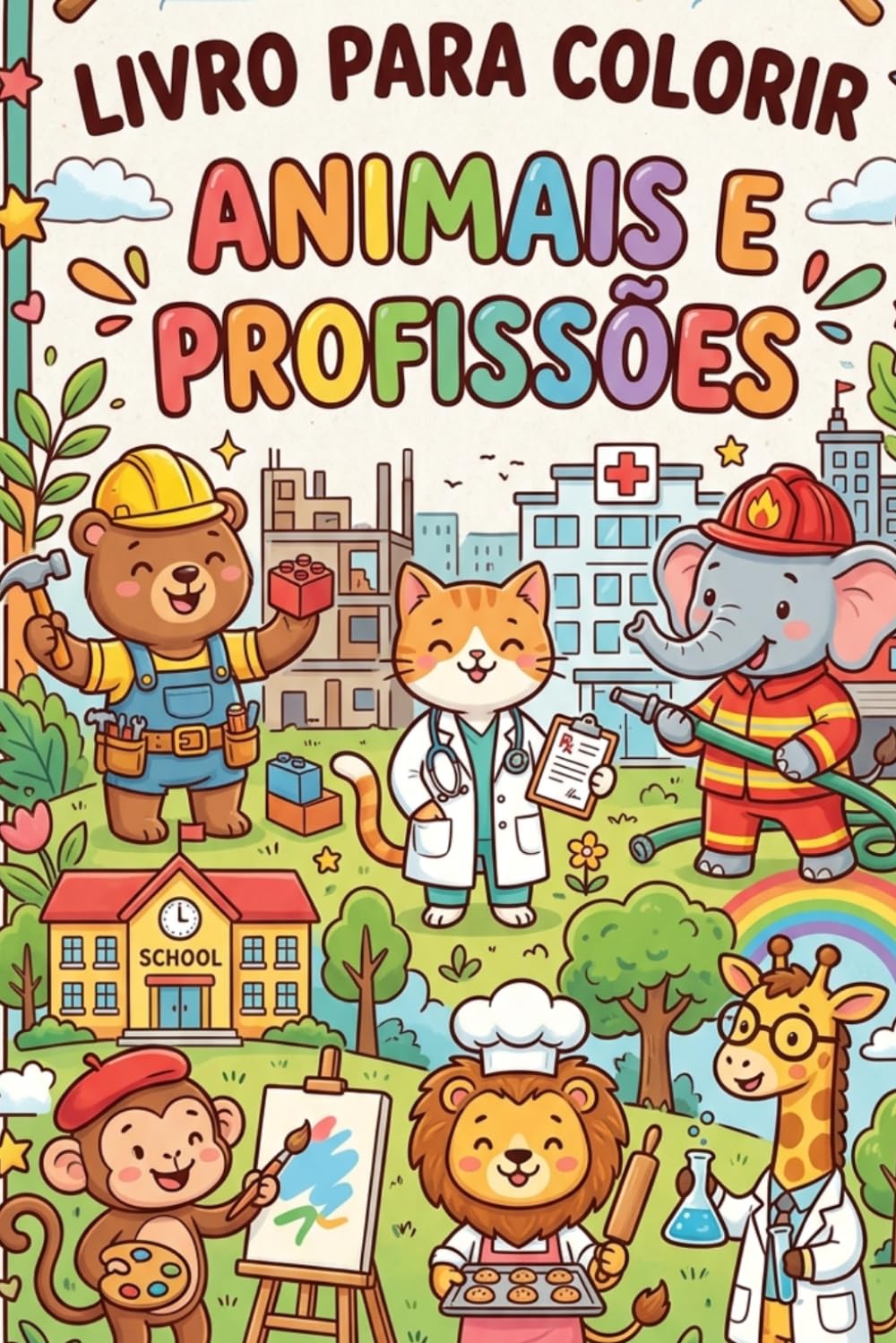 Livro de Colorir - Animais e Profissões