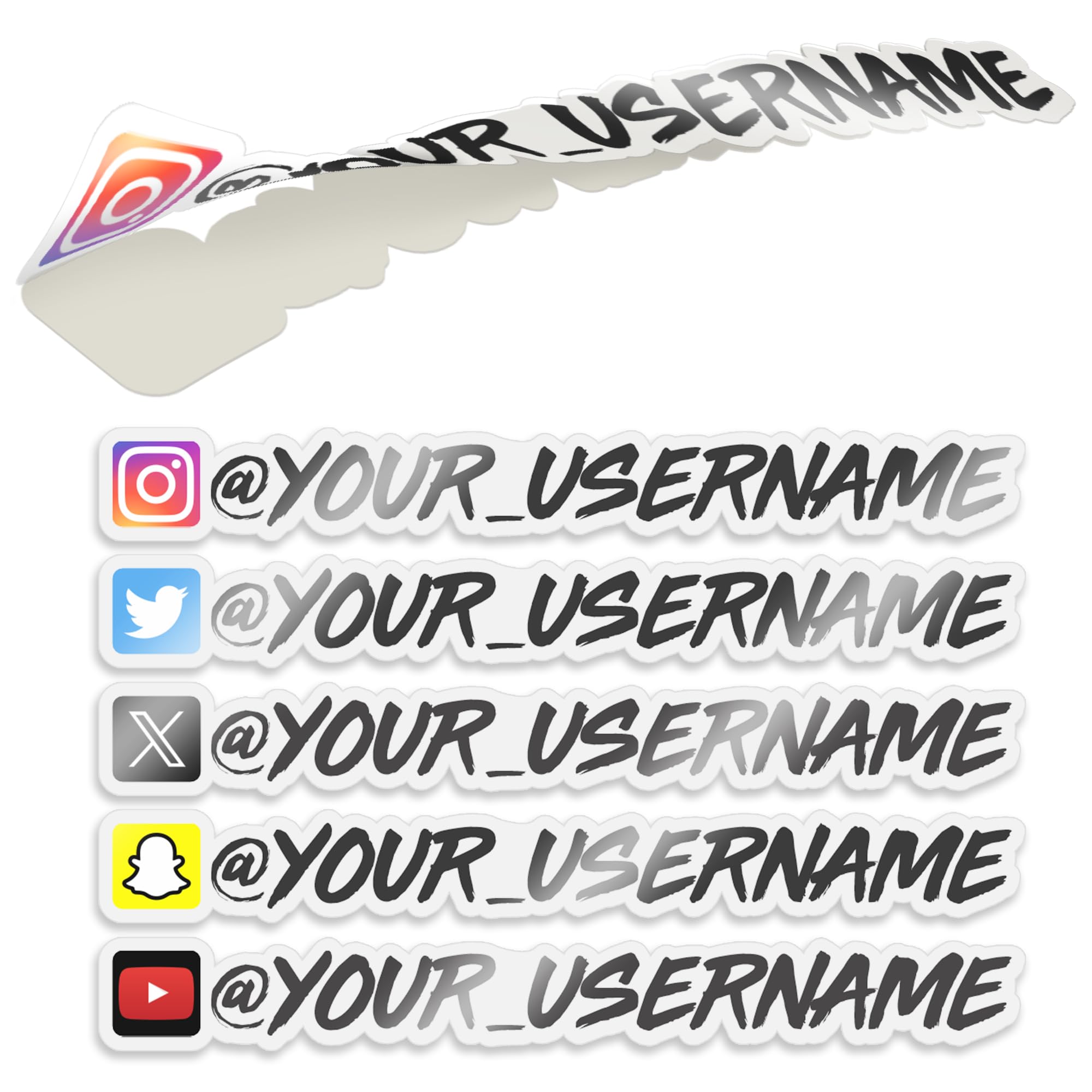 VulgrCo Custom Social Media Stickers, Personalized Instagram, YouTube, and More, Custom Car Sticker for Social Media, Durable Vinyl Instagram Stickers for Cars