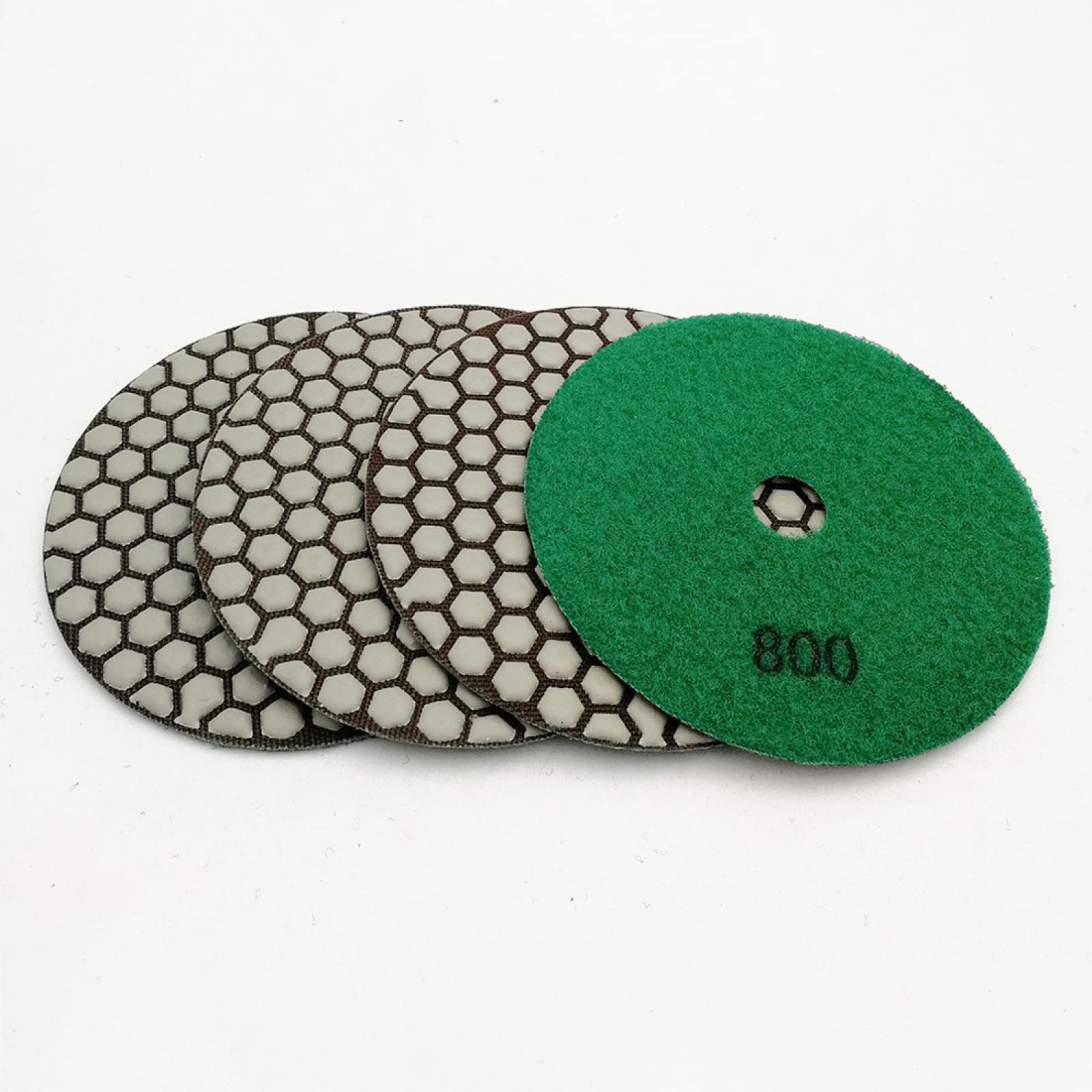 4 Stück 125 Mm Nr. 800 Trockenpolierpads Schleifscheibe Durchmesser 5 Zoll Kunstharzbindung Diamant Flexible Schleifscheibe