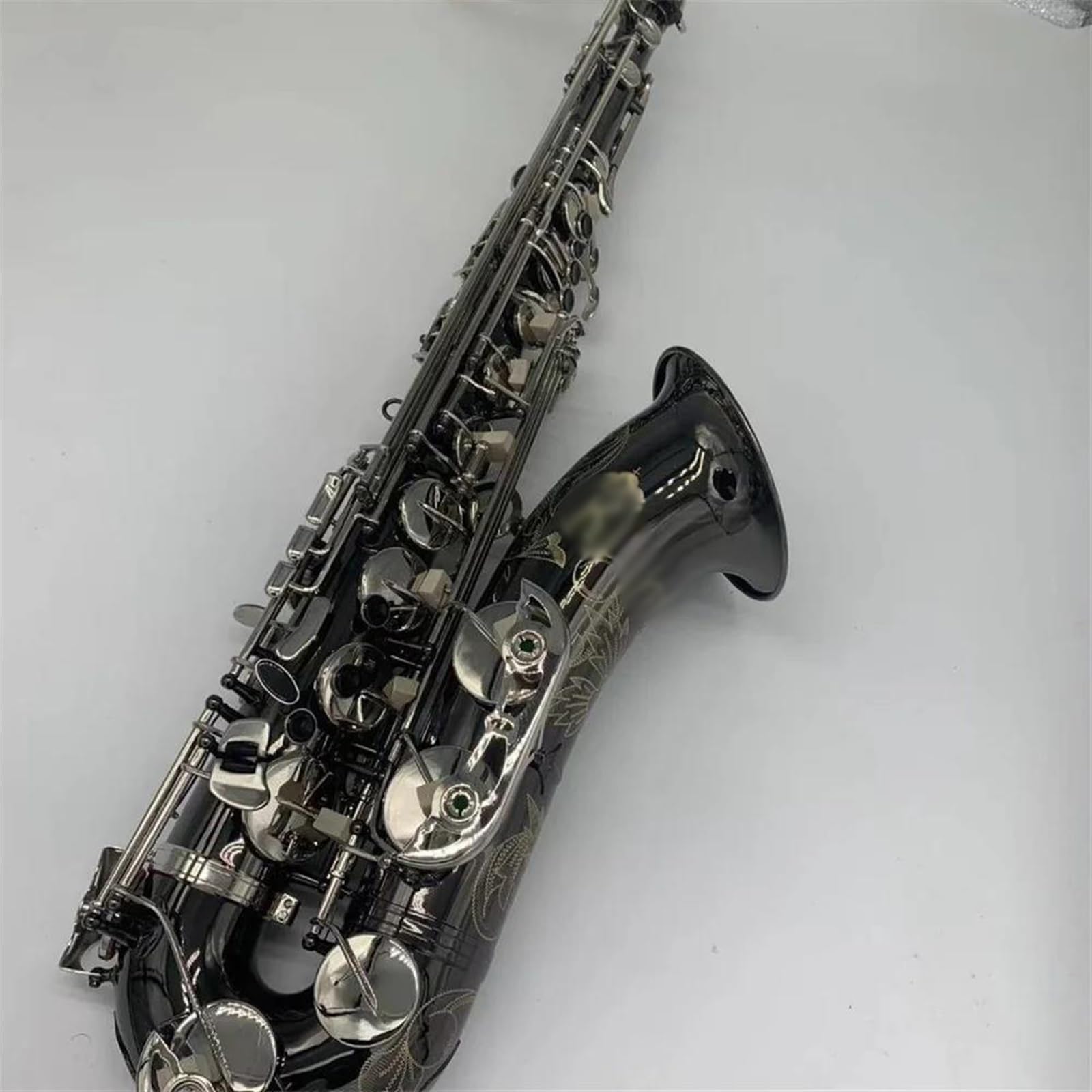 Saksofon Saksofon Tenorowy B, Mosiężny, Niklowany, Saksofon Do Instrumentów Muzycznych Z Ustnikiem W Obudowie (Color : High-end bag)