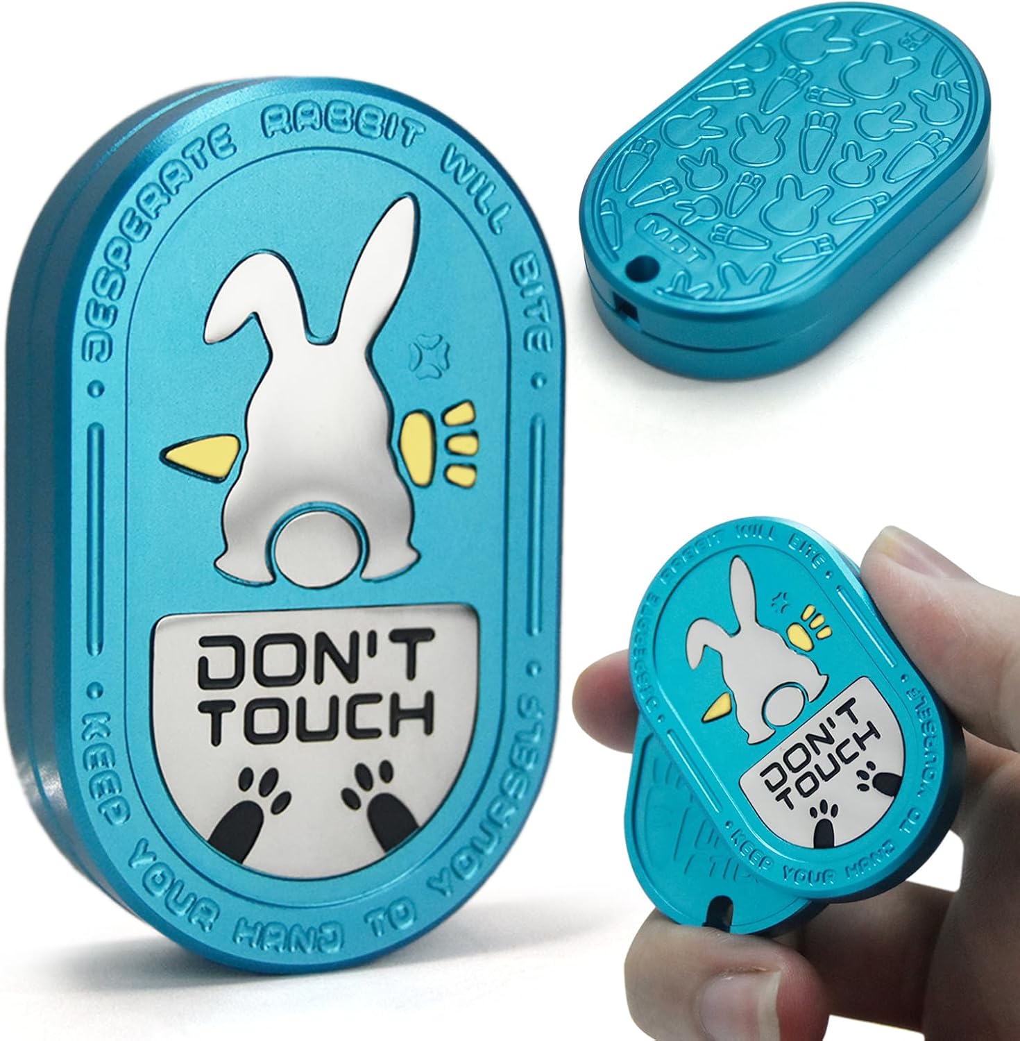 Fidget Toys Adults, EDC Light Alloy Rabbit Fidget Slider,Sensory Toy with Anti-Stress Design, Help Relieve Anxiety, Compact Portable Fidget Tool, for Adults (Blue)