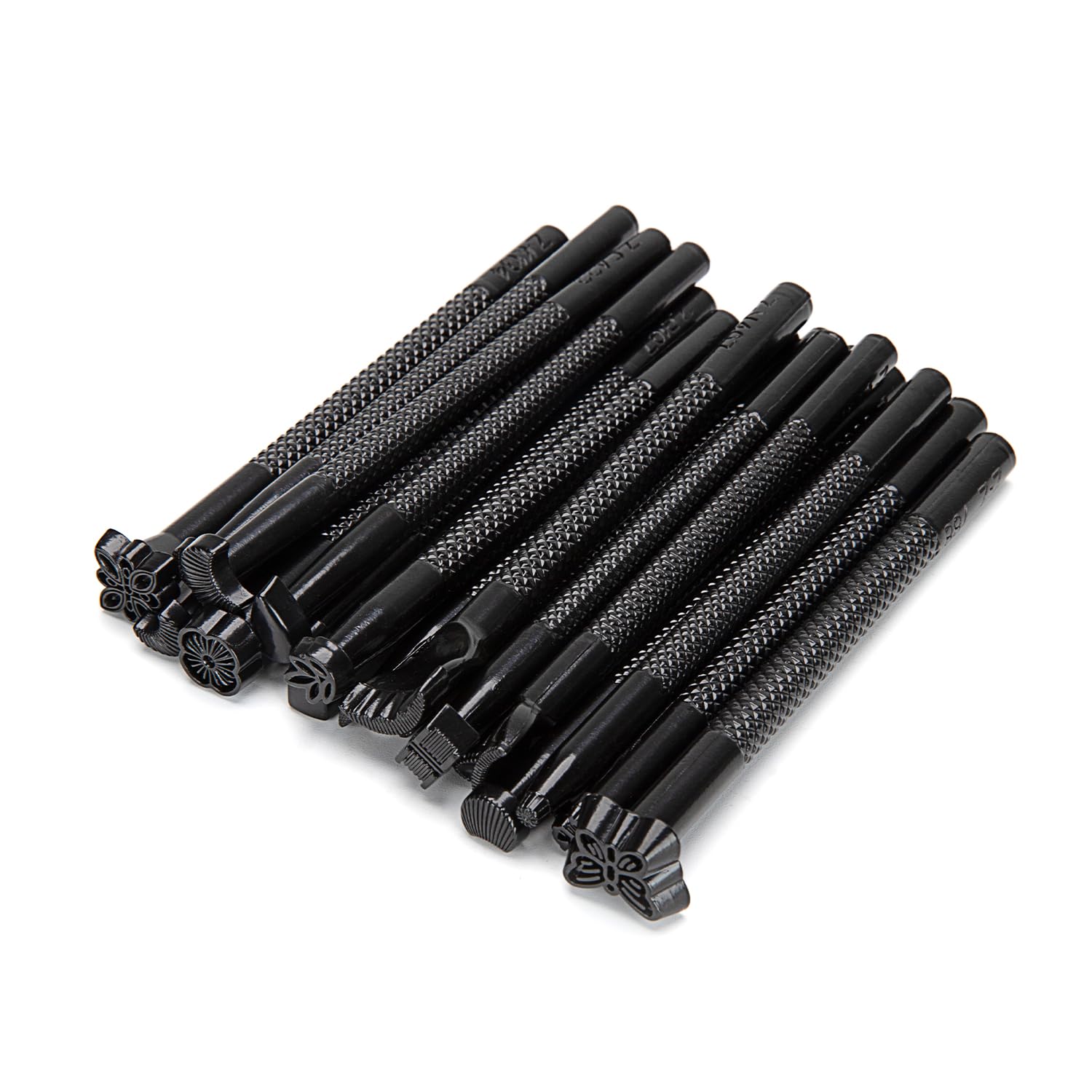 WUTALeather Stamping Tools, Black Stamp Punch Set 20Pcs Patterns Stamp Punch Set for Leather Working Leather Craft Stamp Handmade Art Tools