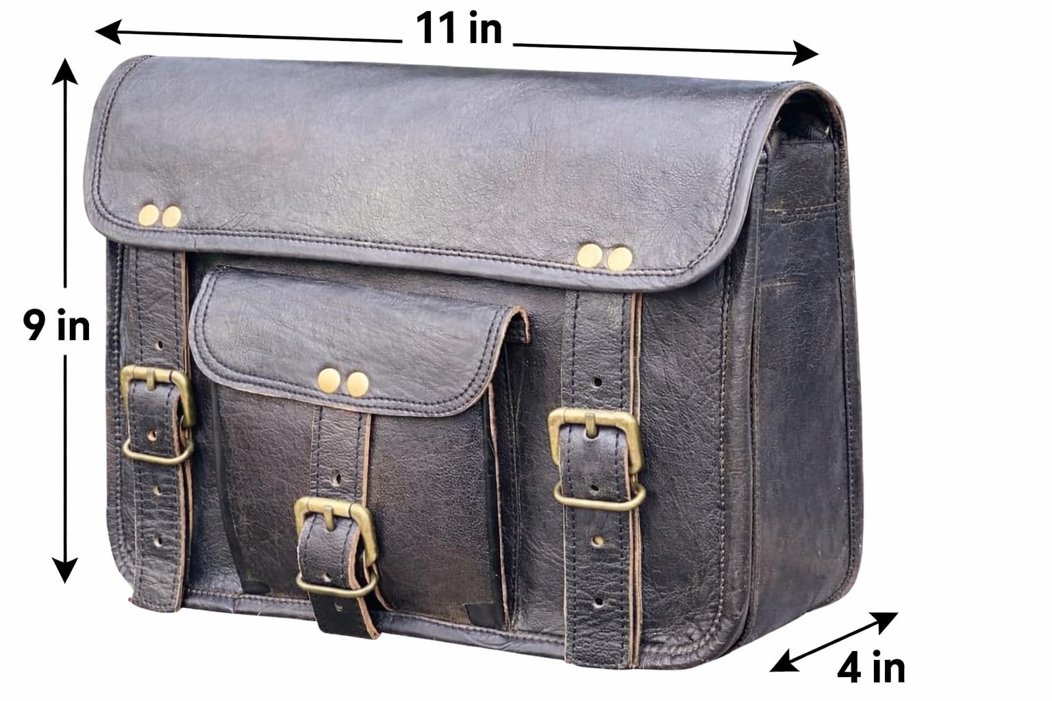 Leren Solo Zijtas Universeel 44 cm - Solo Motortassen - Handgemaakte