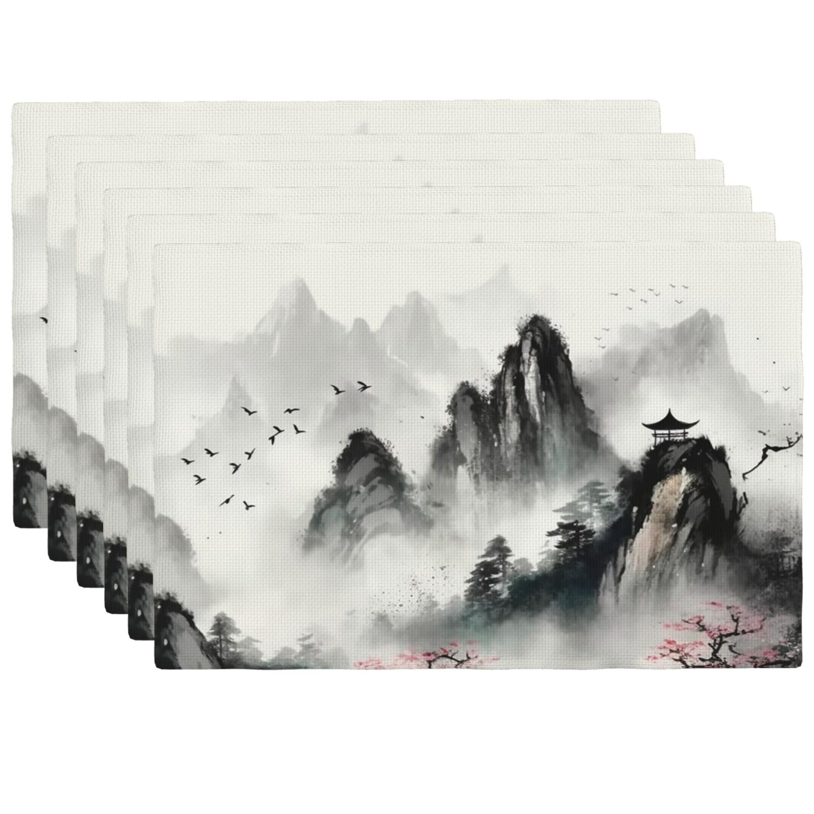 Sets de table de montagne en lin lavables pour des repas conviviaux style chalet alpin