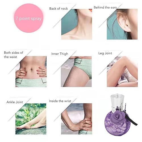 Miniatura 4 de Perfume para mujer, fragancia de larga duración, color morado, encaje rosa, perfume para viajes, fiestas, al aire libre, fragancia en aerosol