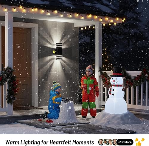 Miniatura 3 de Lámpara de pared al aire libre del atardecer al amanecer, accesorio de iluminación exterior, luz de porche arriba y abajo, impermeable, de aluminio,