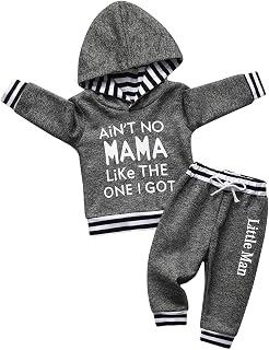 Infant Baby Boys Clothes Toddler Long Sleeve Letter Print Hoodie Pullover Tops Sweatsuit Pants Fall Winter Outfit Set