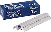 Swingline Standard Staples 5-Pack, 1/4" Leg Length, 210/Strip, 5,000/Box - Jam-Resistant for Desktop Staplers, 25-Sheet Capacity (35101)