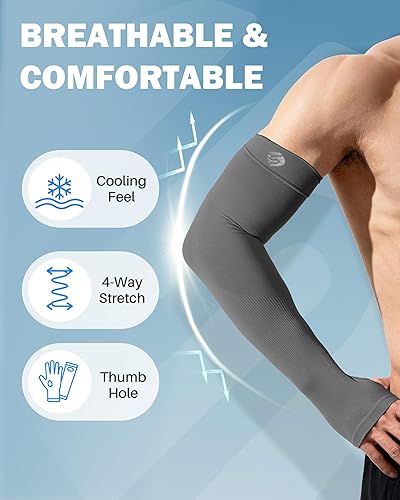 Miniatura 9 de SHINYMOD Mangas de protección UV para enfriar o calentar brazos para hombres y mujeres