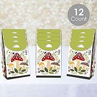 Vista 2 de Big Dot of Happiness Wild Mushrooms – Bolsas de regalo de fiesta de setas rojas – Cajas de regalos para fiesta – Juego de 12