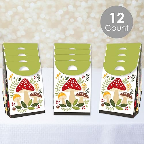 Miniatura 2 de Big Dot of Happiness Wild Mushrooms – Bolsas de regalo de fiesta de setas rojas – Cajas de regalos para fiesta – Juego de 12