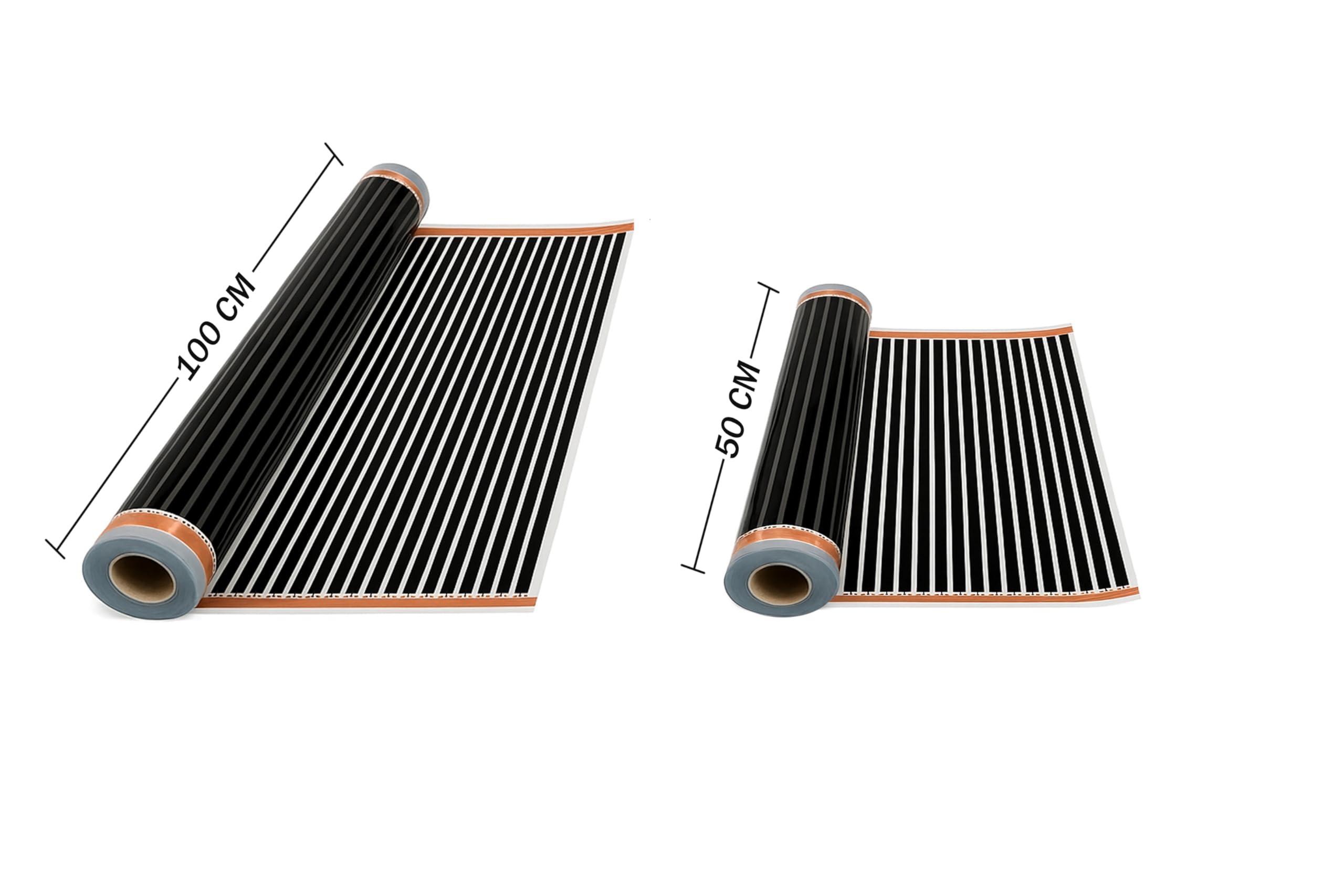 Riscaldamento Elettrico a Pavimento con Infrarossi CALORIQUE – 150 W/m² – Set 2,0 m², larghezza 100 cm – Basso Consumo, Ideale per Nuove Costruzioni e Ristrutturazioni