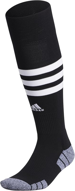 medias multideporte unisex 3 rayas Hoop sobre la pantorrilla 1 par | Unisex, paquete de 1, zonas de impacto acolchadas, soporte para arco y tobillo, absorbe la humedad, se mantiene en forma, listo para jugar y practicar
