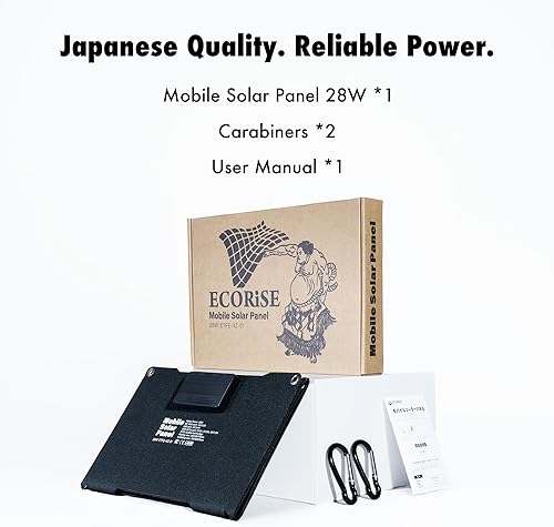 Miniatura 9 de Cargador solar plegable de 4 paneles de 28 W, alta eficiencia, USB-C y USB-A de carga rápida, ligero, compacto, ideal para iPhone, Android, camping,