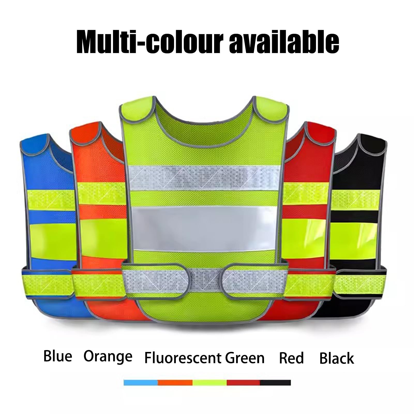EvikoO Sicherheitsweste Sicherheitswesten mit reflektierenden Streifen, hochtransparente reflektierende Westen, Einheitsgröße (Color : Chartreuse, Size : 20pcs)