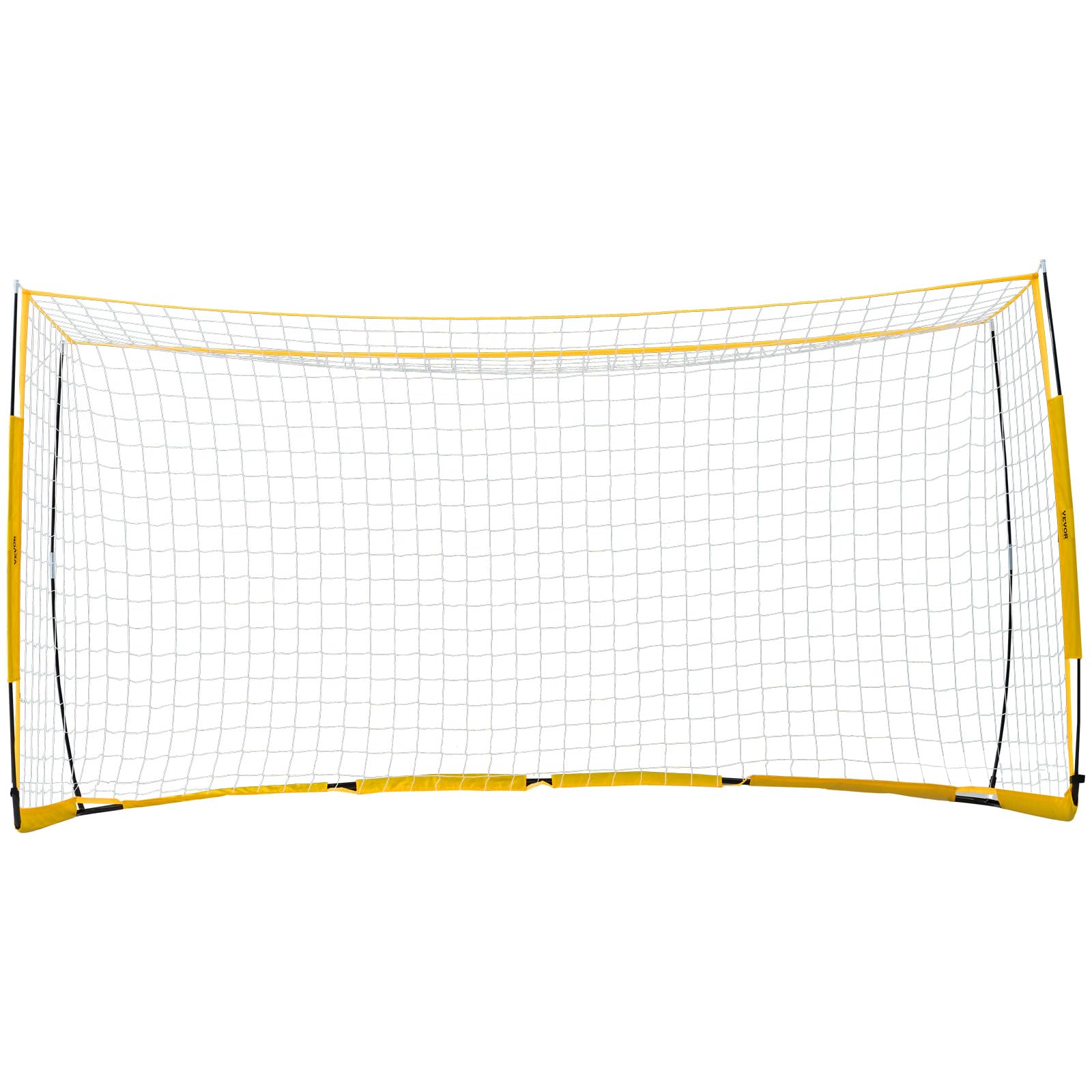 VEVOR But de football portable 1828x3657 mm cage de football enfants filet acier fibre de verre jaune