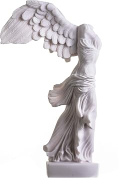 BEAUTIFUL GREEK STATUES Winged Victory of Samothrace Statue Alabaster Ancient Ruins Louvre Museum Figurine 13.8 Inches