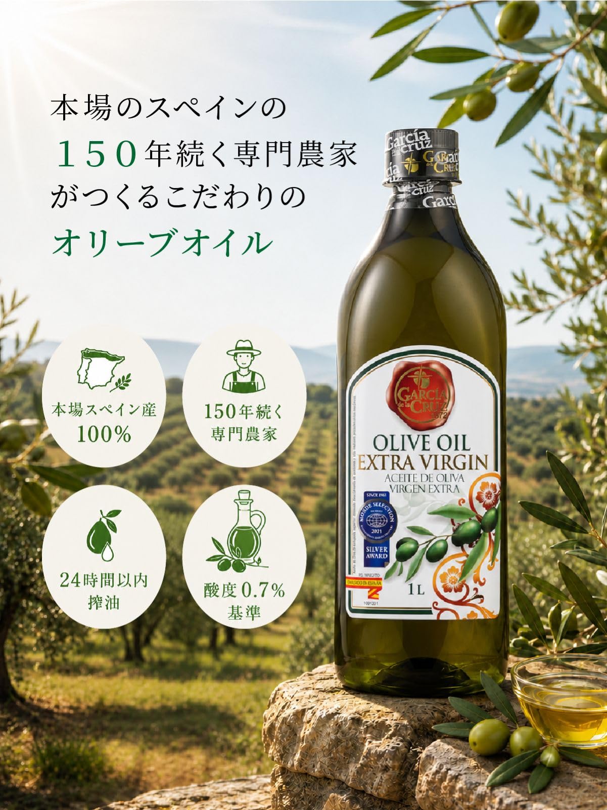 Amazon.co.jp: ガルシア エキストラバージン オリーブオイル 1000ml