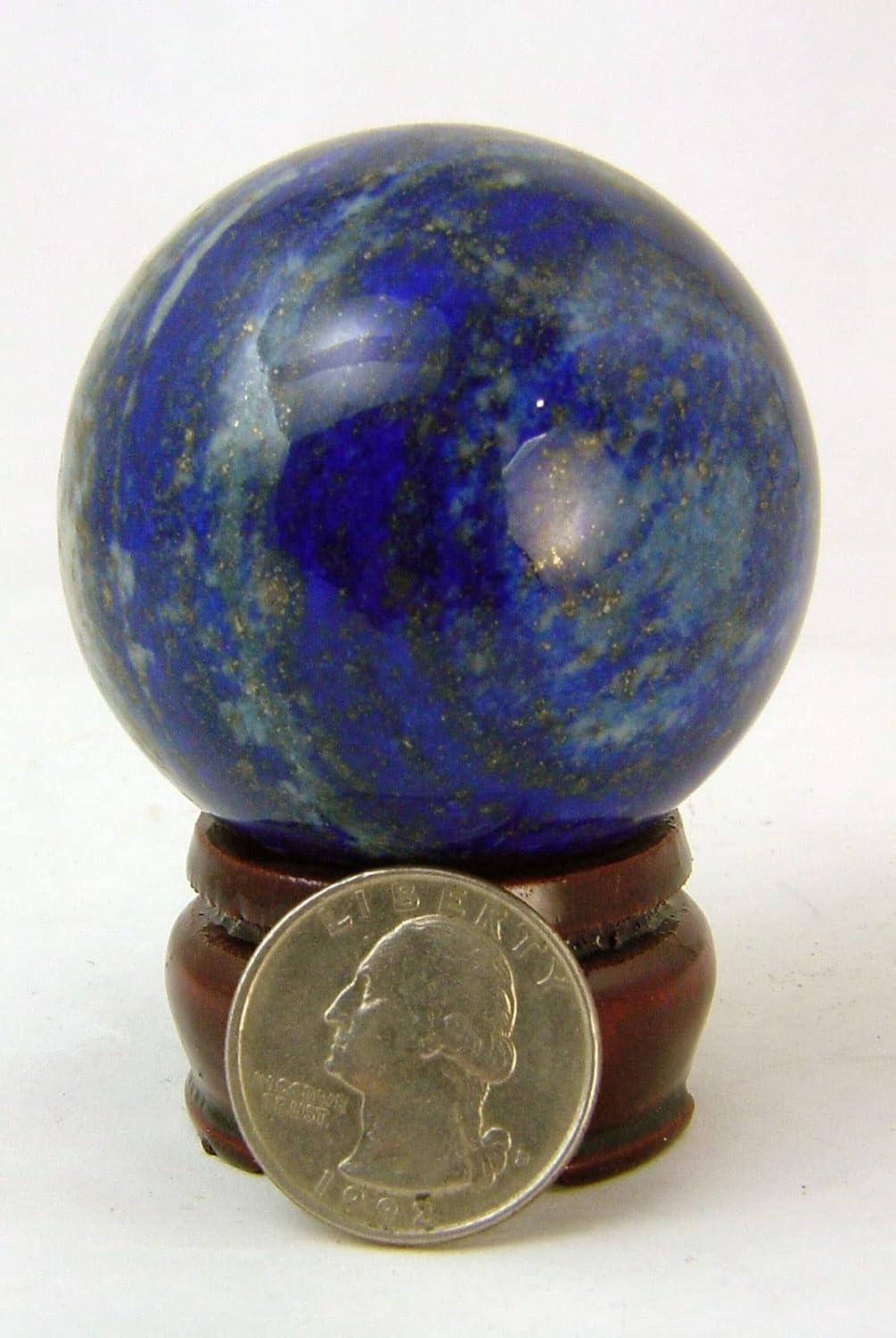 Stunning Afganistan Lapis Lazuli Lapidary 52mm Sphere with Stand