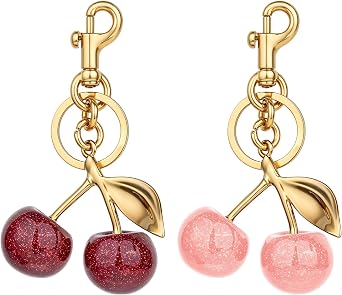 2 PCS Cherry Bag Charm,cherry Keychain for Women Purse