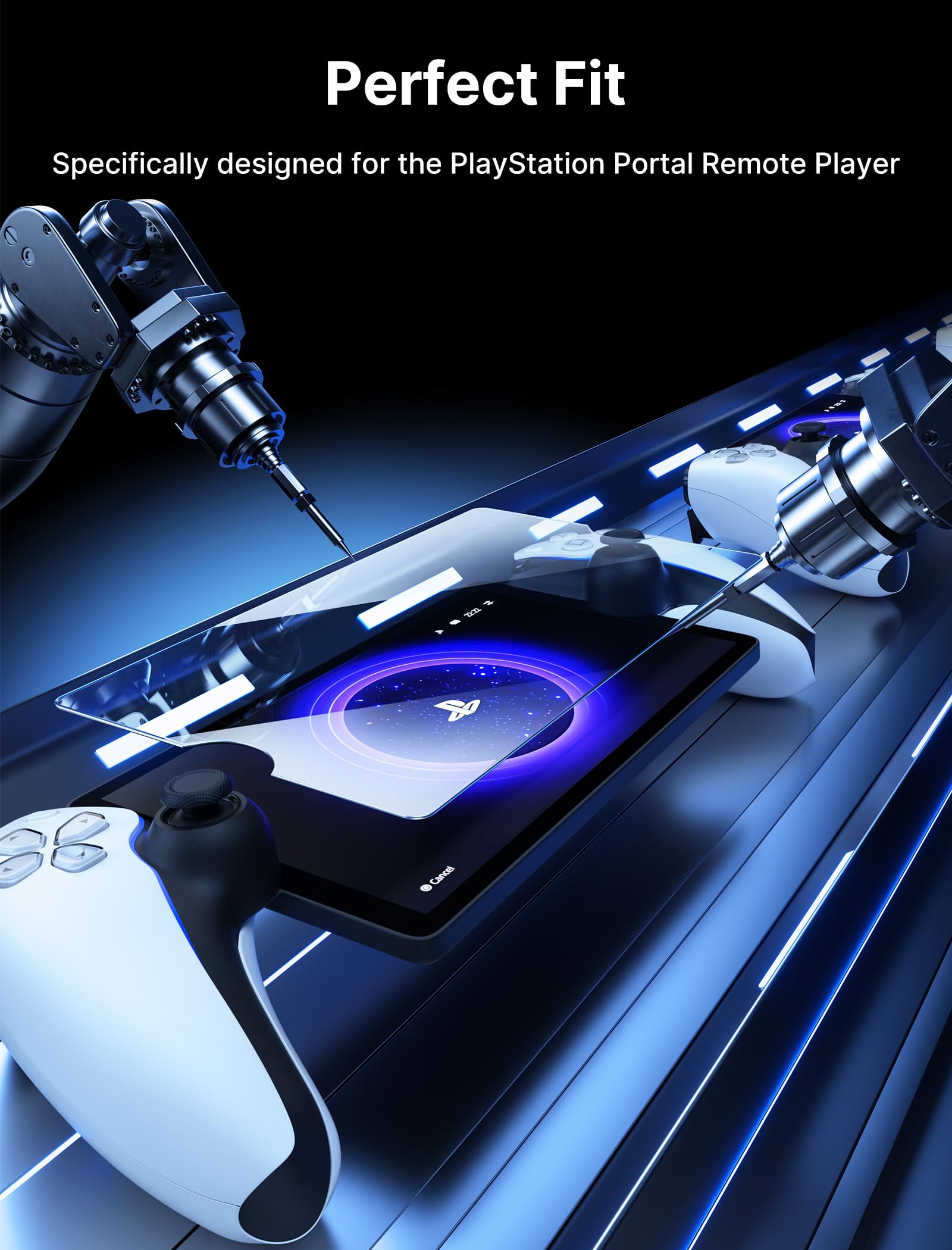 JSAUX Schutzfolie für PlayStation Portal Remote Player, Ultra HD Schutzglas 8 Zoll Anti-Scratch Displayschutzfolie 2 Stück