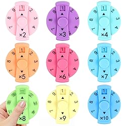 9 Pcs Math Fidget Spinners, Math Fidget Toy for Kids, Learn Multiplication and Division with The Math Spinners, Math Game for Home Classroom Prizes