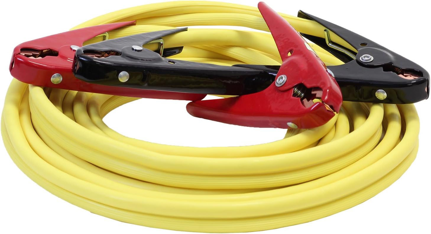 20-Foot 4 Gauge Tangle Free Rubber Battery Booster Jumper Cables
