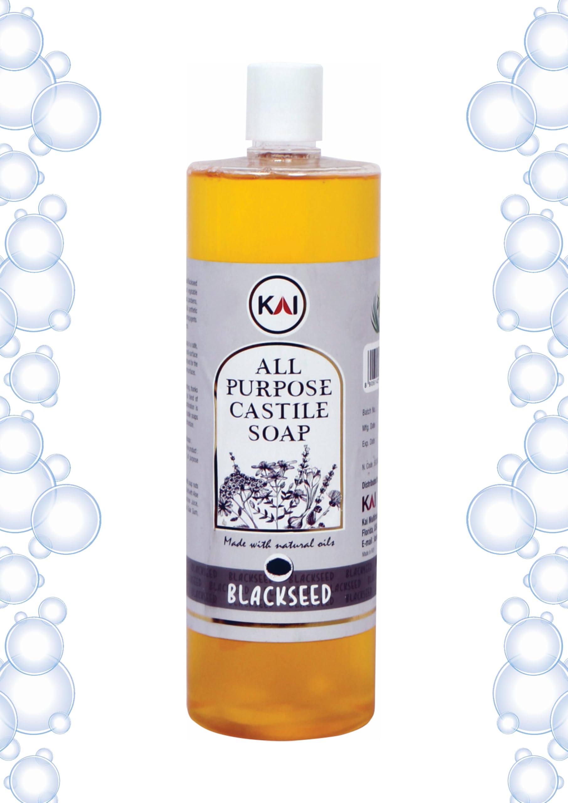 Kai All Purpose Pure Castile Soap | Natural and Multi-Surface Liquid Soap | Organic Soap for Face, Body, Hand, and Hair | Used for Dishes, Pets,