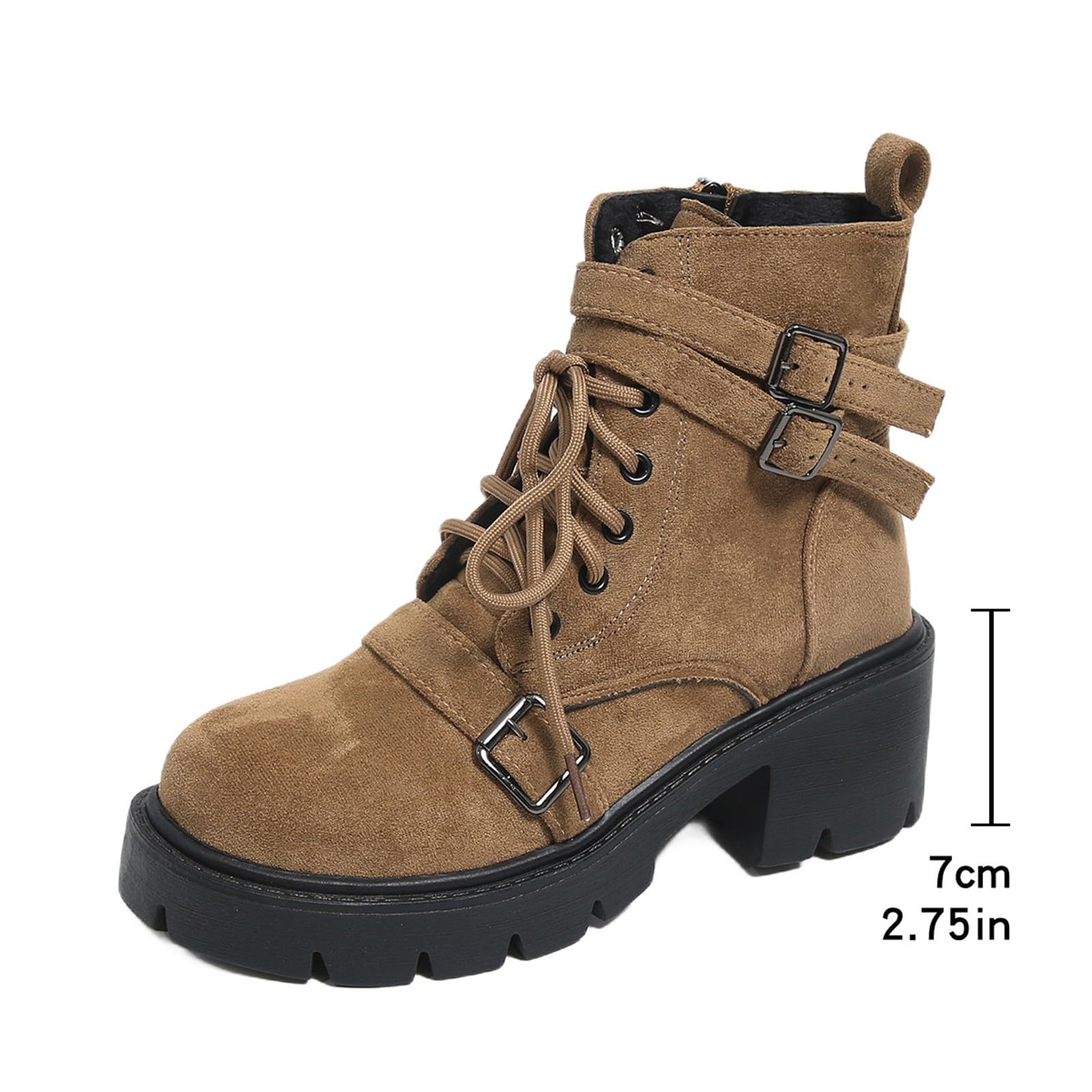 Stivali Donna Antiscivolo Stivaletti con Lacci e Cerniera Comodi Eleganti Stivaletto Leggero Caldi Robusti Versatili Stivali da Pioggia Autunno Inverno Stivaletti per Neve Outdoor Giardino e Trekking