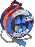 Brennenstuhl Garant CEE IP44 Enrouleur de câble de camping (enrouleur CEE avec câble de 25 m H07RN-F 3G2,5 en orange, enrouleur de câble pour une utilisation permanente en extérieur IP44, fabriqué en - 1