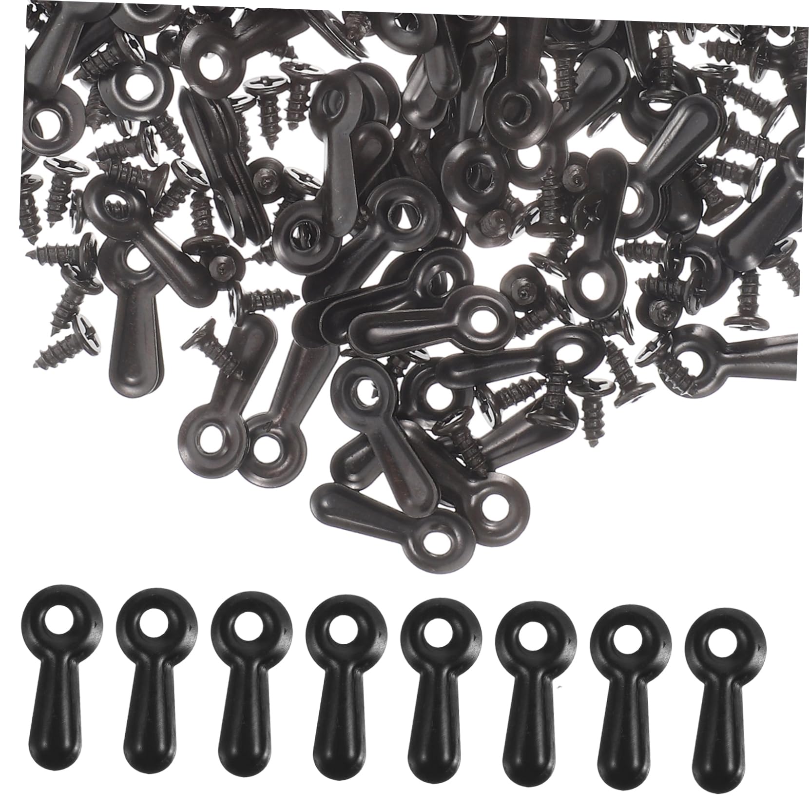 AIEX - 160 Clip A Bottone Girevole Per Cornici + Viti | Supporto Per Appendere Foto E Quadri | Ferro Zincato | Nero