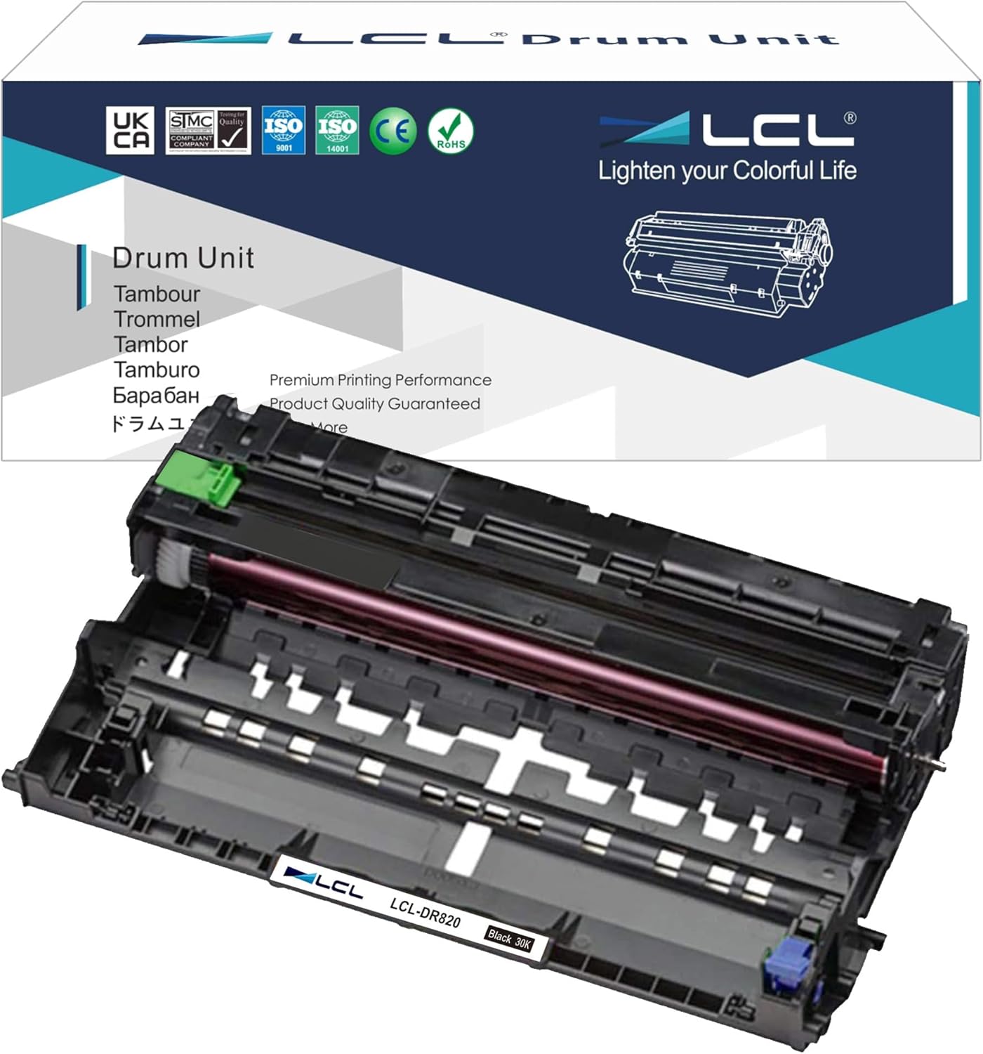 LCL DR820 Drum Unit Replacement for Brother DR820 DR 820 DR-820 Compatible with HL-L6200DW MFC-L5900DW MFC-L5850DW MFC-L5700DW HL-L5100DN HL-L5200DW HLL6200DW MFC-L6800DW Printer (1 Black)