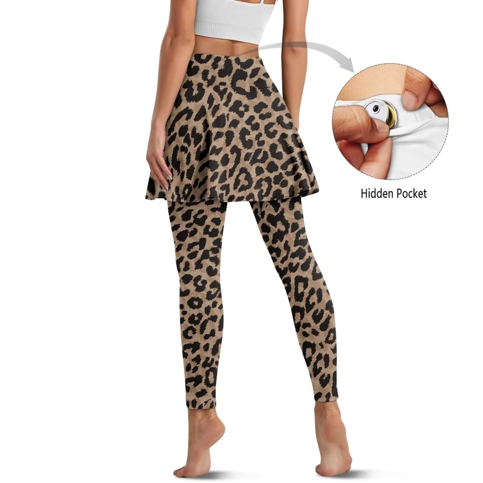 Poceacles Spódnice legginsy dla kobiet spódnice legginsy do jogi z wysokim stanem spódnice tenisowe z legginsami joga bieganie spódnice golfowe