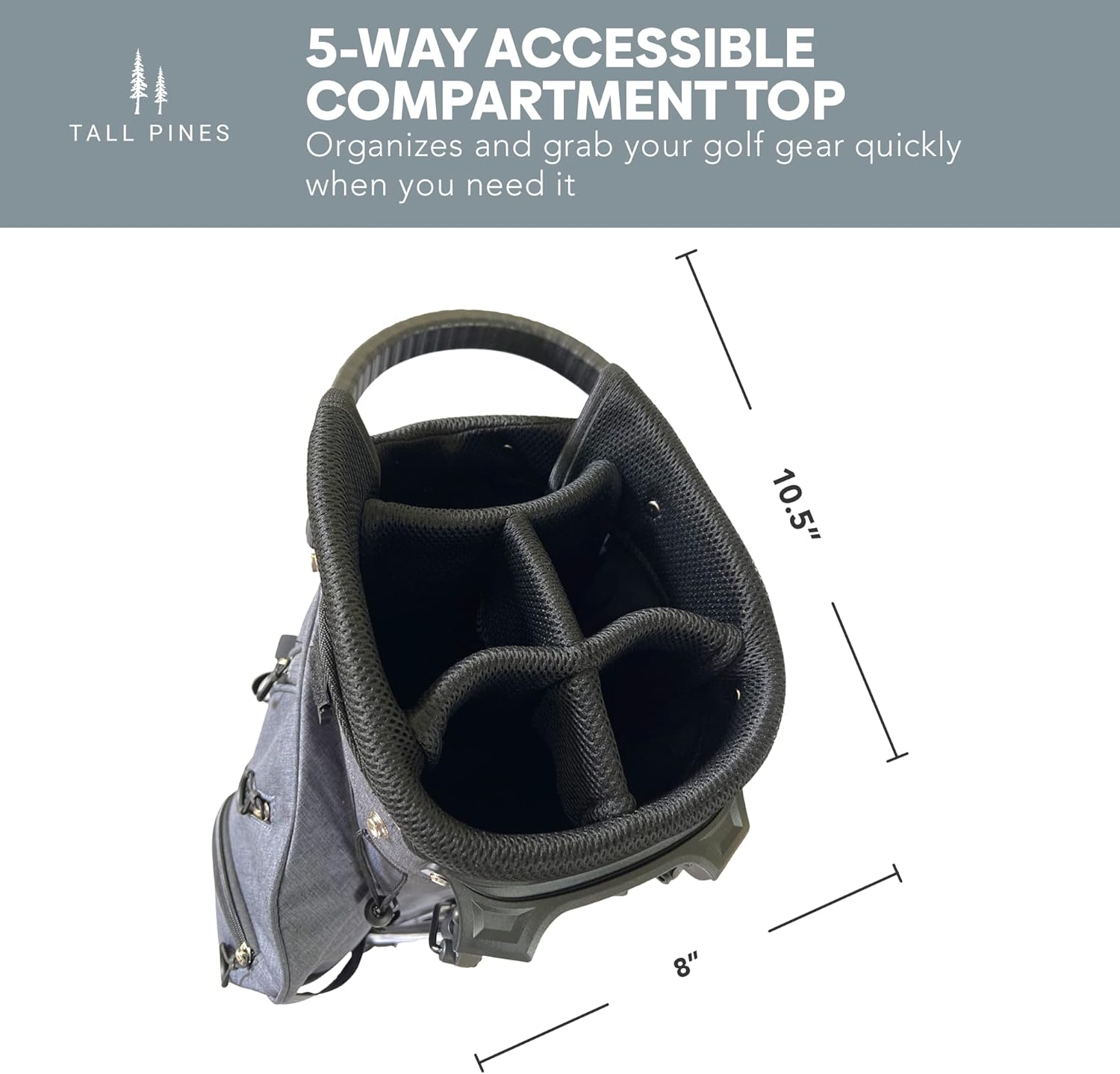 Tall Pines Golf Premium Canvas Hybrid Cart/Carry Stand Bag with Golf Accessories Bundle : Sports & Outdoors