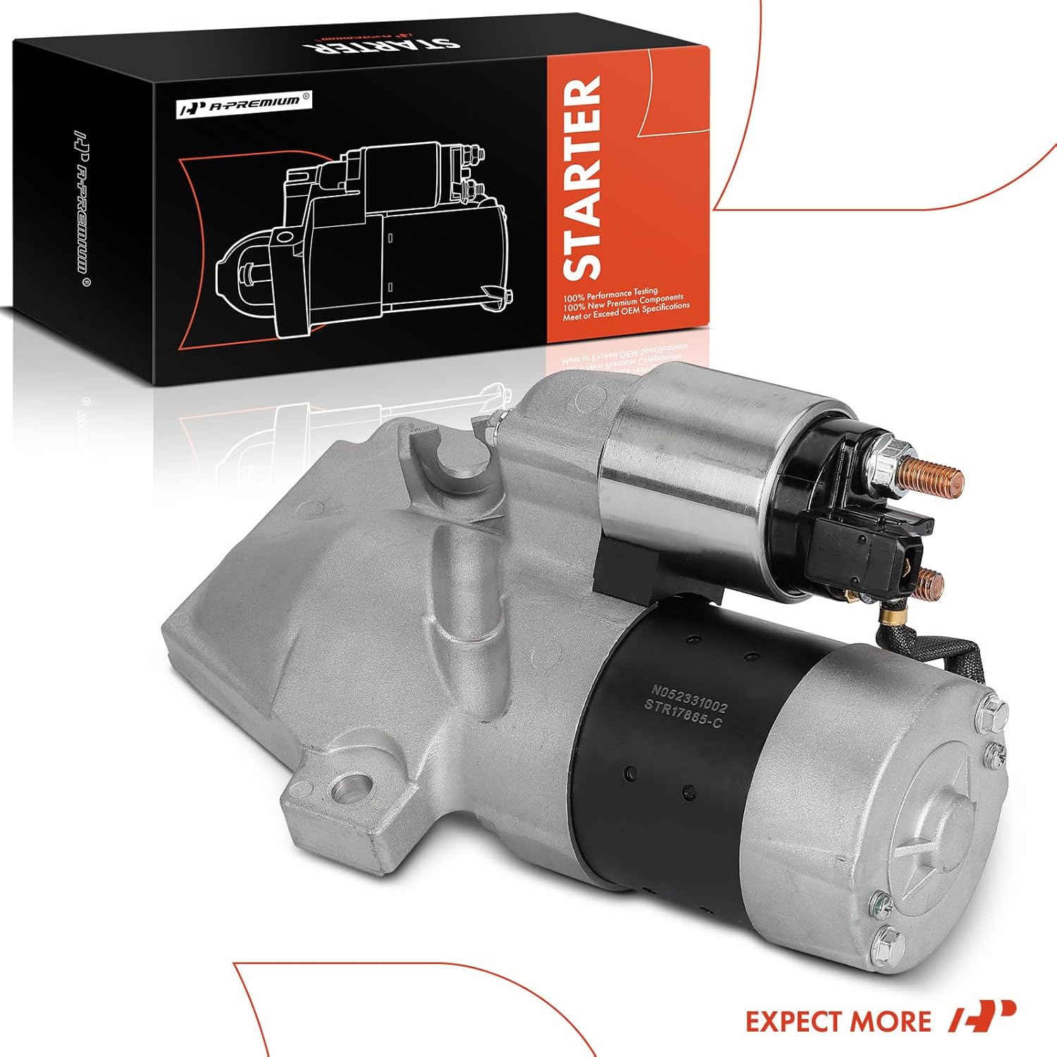 A-Premium Starter Motor Compatible with Volkswagen Jetta 2002-2005, Golf 2000-2005, 1.8L 2.8L, 12V 1.4KW 10-Teeth Counterclockwise, Replace# 09A911023, 09A911023X