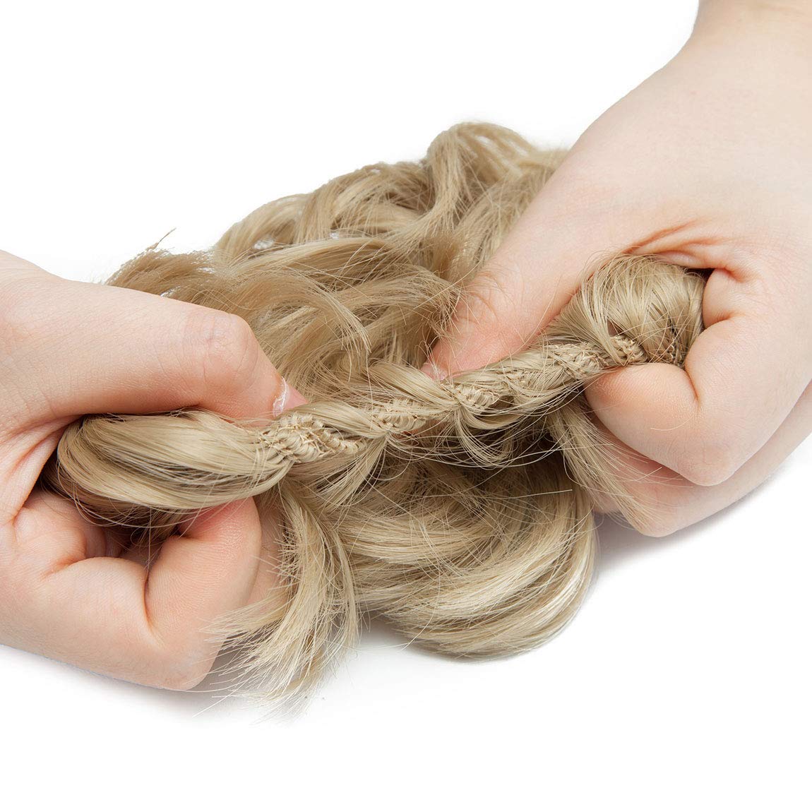 Rich Choices gruba treska do włosów z gumką, doczepiane włosy, warkocz, scrunchie, do zagęszczania włosów, akcesoria do włosów, kolor popielaty blond
