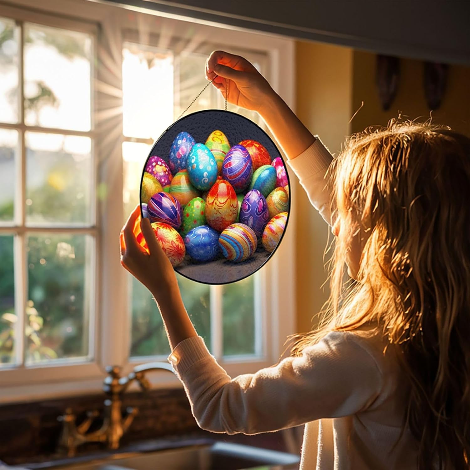 Stained Glass Window Hanging - Personalized Sun Catcher for Home Decor