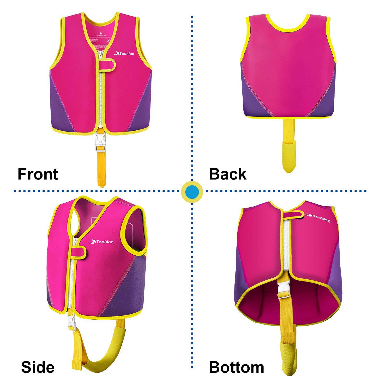 Giubbotto da Nuoto per Bambini – Sistema di Galleggiamento Regolabile a 8 Pannelli, Testato TÜV e sicuro – Comfort in Neoprene Morbido, Struttura Resistente