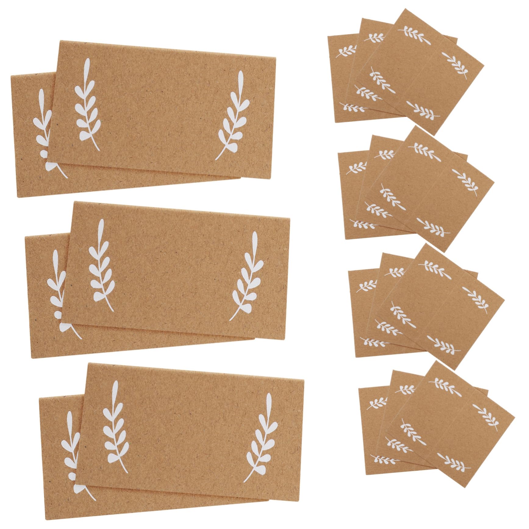 Angoily 5 Sätze Tischkarten Mit Blattmuster Blanko Namenskarten Für Hochzeiten Rustikale Tischdekoration Diy Platzkarten Für Partys Gefaltet 100 Stück * 5