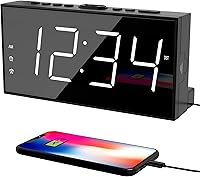PPLEE Dual Alarm Clock Bedroom: 2 Independent Alarms, Large Dimmable LED Display, Loud Adjustable Volume, USB Charging, Snooze for Heavy Sleepers, Kids, Elderly