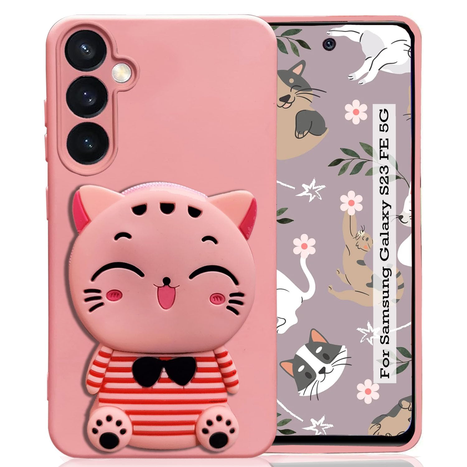 KC Back Cover for Samsung Galaxy S23 FE 5G Cat Stripe Kitten with Purse Case with Camera Protecion (Pink) (B0D6KQ383W) Amazon Price History, Amazon Price Tracker