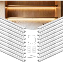 VEVOR 20-Pack 6.6 ft/2M U Shape LED Aluminum Channel, with Milky Cover, End Caps and Mounting Clips, Aluminum Profile for LED Strip Light Installations, Easy Installation, for Under Cabinet Counter