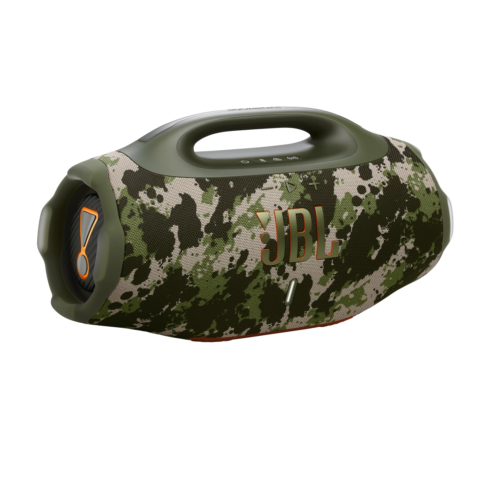 JBL Boombox 4, Altavoz Bluetooth portátil, Sonido JBL Pro, AI Sound Boost, Resistencia al Agua/Polvo IP68, autonomía 34 h, Life, Auracast, 2 ajustes de Refuerzo de Graves, Verde Camuflaje