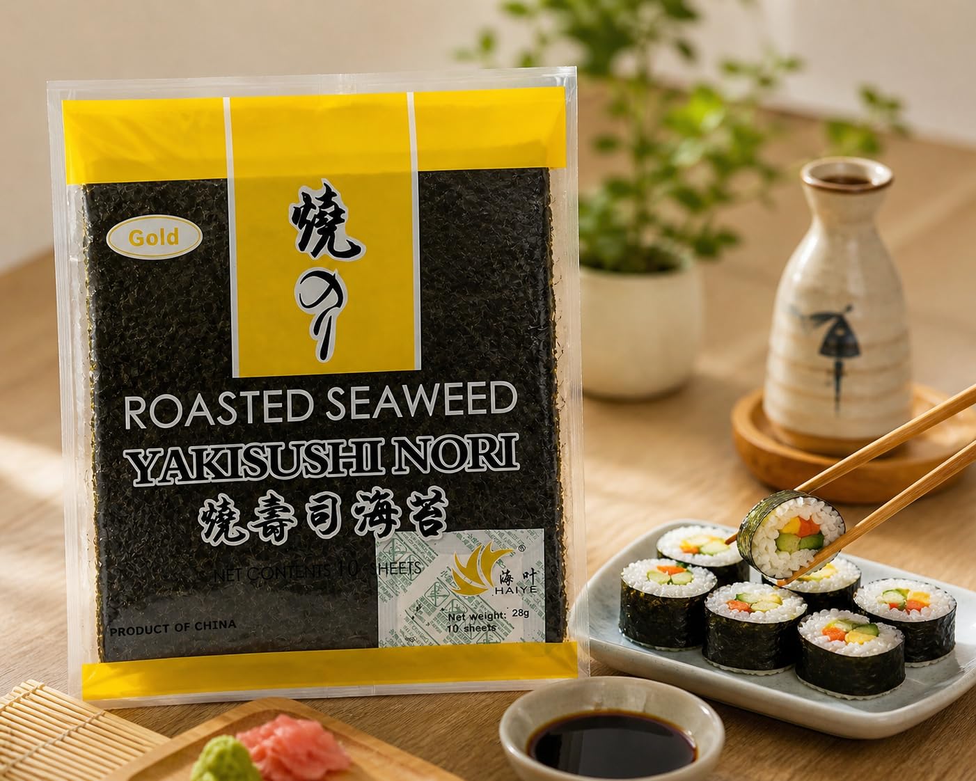 Noriko Roasted Seaweed Yaki Sushi Nori, 10 Sheets, 0.85 oz ℮ 24 g 2