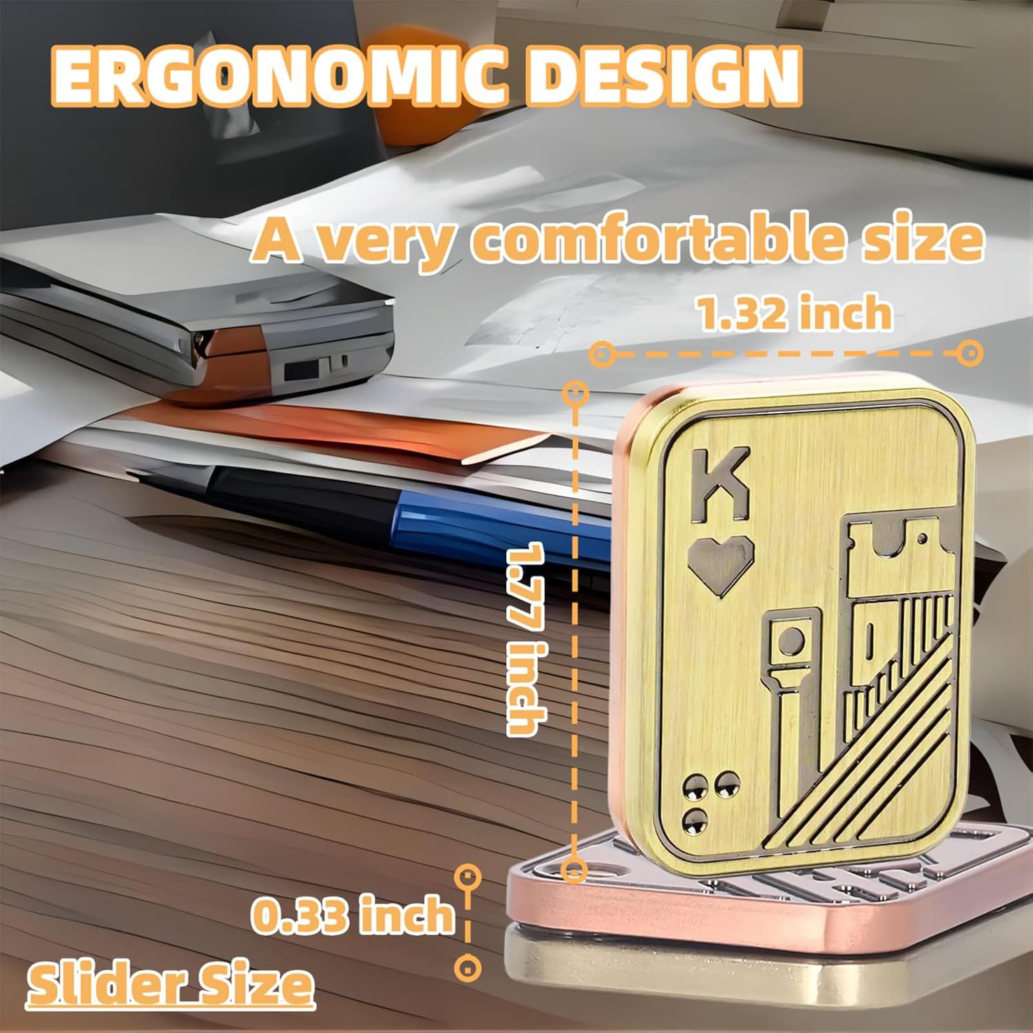 Metal Poker Fidget Slider, Magnetic Fidget Sliders, Fidget Slider Silent, Stress Relief Toys Adults Metal Poker, Haptic Coin Fidget Pad Push Card, Office Desk Toys Gifts for Boyfriend and Father