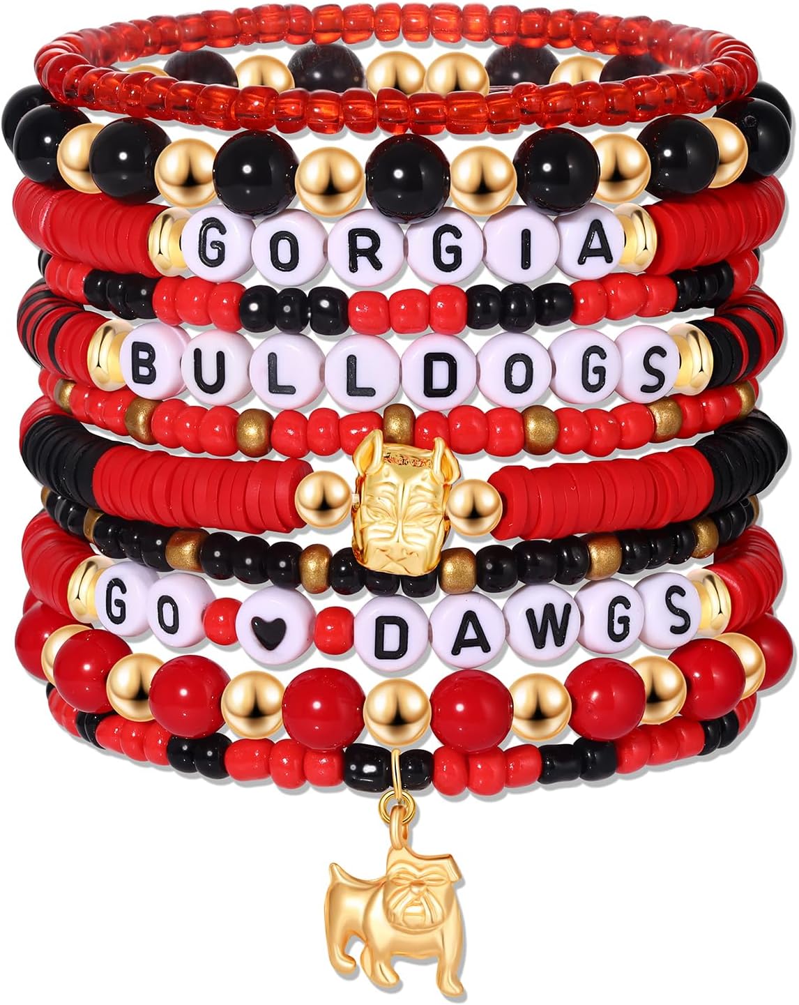 Game Day Stackable Bracelets Football College School Team Spirit Color Beaded Stack Stretch Bracelet Jewelry Football Mom Fans Accessories Gifts Game Day Stackable Bracelets Football College School Team Spirit Color Beaded Stack Stretch Bracelet Jewelry Football Mom Fans Accessories Gifts