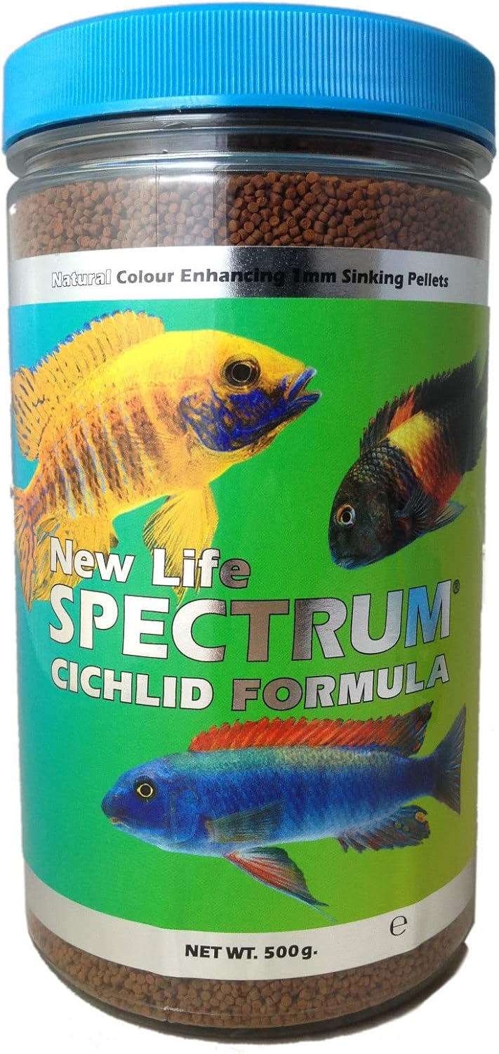 New Life Spectrum Cichlid Formula 500g 1mm Sinking Pellets Colour